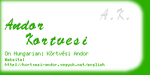 andor kortvesi business card